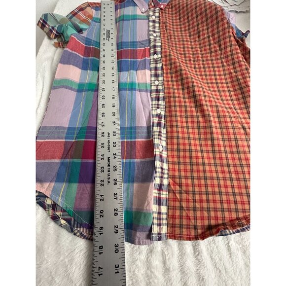 J.Crew Indian Madras Relaxed Fit Patchwork Plaid Button-Down Shirt Medium Casual - Picture 7 of 7